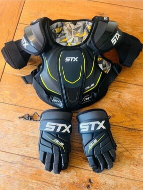 STX Stallion Lacrosse Chest Protector & Gloves